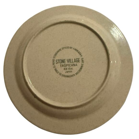 Mikasa Stone Village Tropicana KB104 7” Dessert Plates Set of 5 Vintage 1970s - Picture 3 of 6